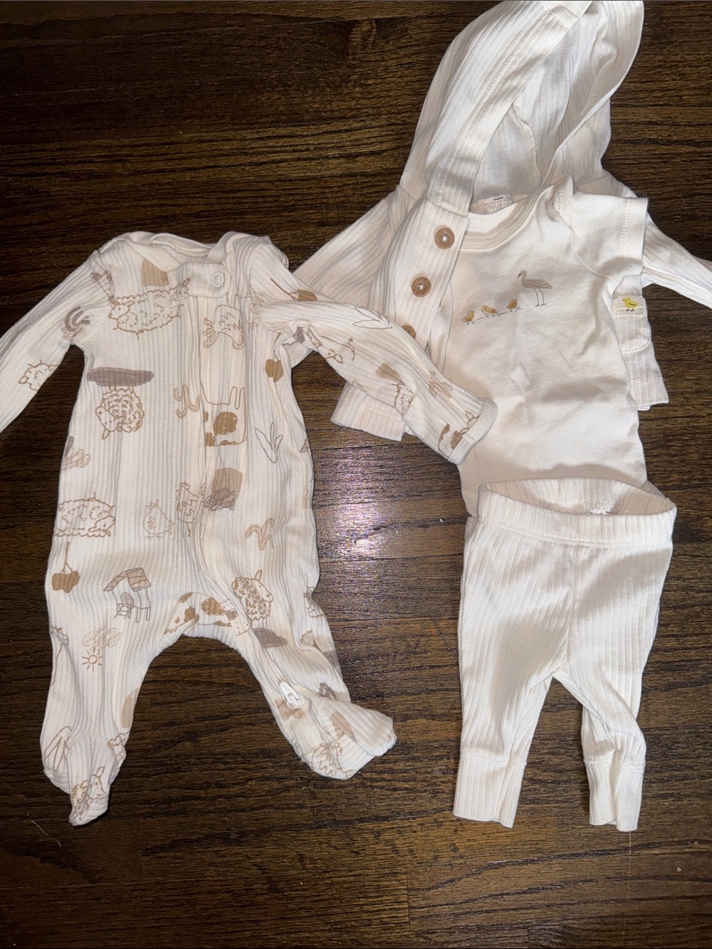 Carter's Cream Ribbed Baby One-Piece and Three-Piece Set
